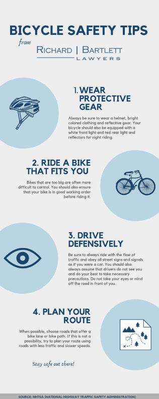 Infograph of bicycle safety tips